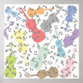 violen en muzieknoten poster (Voorkant)