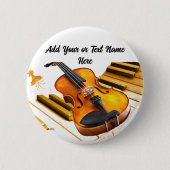 Violen-snaren en sleutels_ ronde button 5,7 cm (Voorkant)