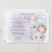 Violet 3 Vuildieren in maskers virtueel Baby showe Kaart (Voorkant)