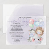 Violet 3 Vuildieren in maskers virtueel Baby showe Kaart (Voorkant / Achterkant)