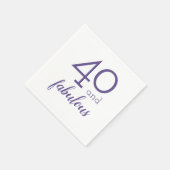 Violet 40 & Fabulous Verjaardagsfeestje Papieren s Servet (Hoek)