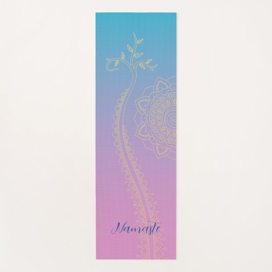 Violet aan Blue Mandala Yoga Mat (Voorkant)