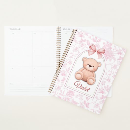 Violet | Aangepaste Roze Teddybeer Nursery Design Planner (Display)