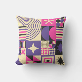 Violet Abstract geometrisch kunstpatroon Kussen
