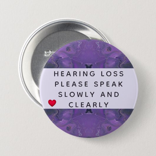 Violet Abstract hartverwarmingsverlies 3 inch Ronde Button 7,6 Cm (Voorkant /achterkant)