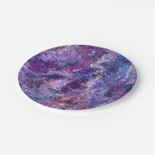 Violet abstractie papieren bordje (Gekanteld)