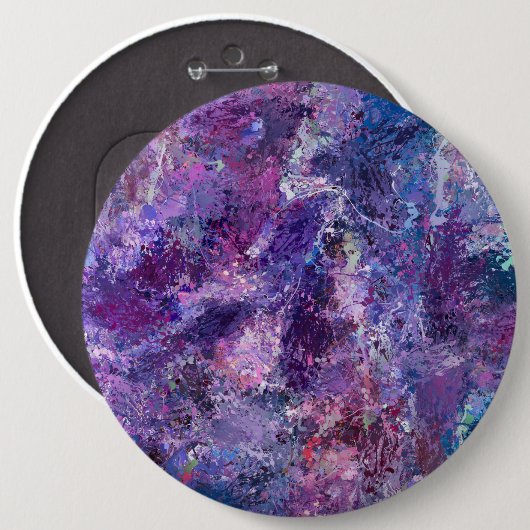 Violet abstractie ronde button 6,0 cm (Voorkant /achterkant)