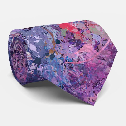 Violet abstractie stropdas (Opgerold)