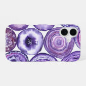 Violet agaat monogram iPhone 16 hoesje (Achterkant horizontaal)