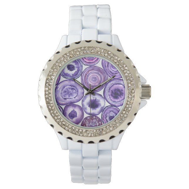 Violet-agatpatroon Horloge (Voorkant)