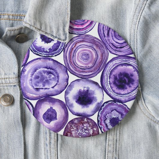 Violet-agatpatroon Ronde Button 6,0 Cm (In situ)