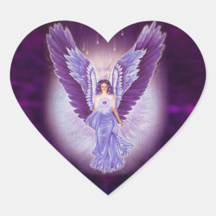 Violet Amethist Engel Hart Stickers