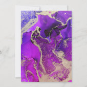 Violet Amethyst Paars Gold Moody Wedding Kaart (Achterkant)