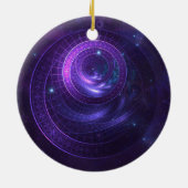 Violet and Blue Geometry van een hemellichaam Keramisch Ornament (Achterkant)