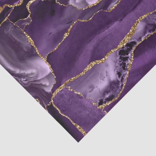 Violet and Gold Glitter Agate Abstract Tissuepapier (Detail)