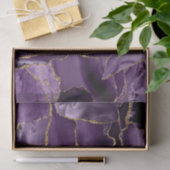 Violet and Gold Glitter Agate Abstract Tissuepapier (Geschenk)