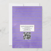 Violet and Gold Herbarium QR Code RSVP Weddenschap Kaart (Achterkant)