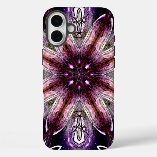 Violet and Magenta Cosmic Flower Kaleidoscope Case-Mate iPhone Case (Achterkant)