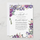 Violet and Plum Floral Online Virtual Wedding Kaart (Voorkant)