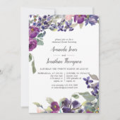 Violet and Plum Floral Rehearsal Dinner-uitnodigin Kaart (Voorkant)