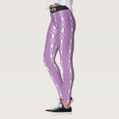 Violet and White Pattern Yoga Leggings (Links)