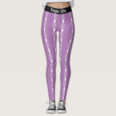 Violet and White Pattern Yoga Leggings (Voorkant)