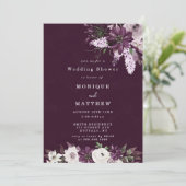 Violet and White Peonies Wedding Shower nodigt uit (Staand voorkant)