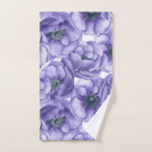 Violet anemonbloem waterverf patroon bad handdoek (Handdoek)
