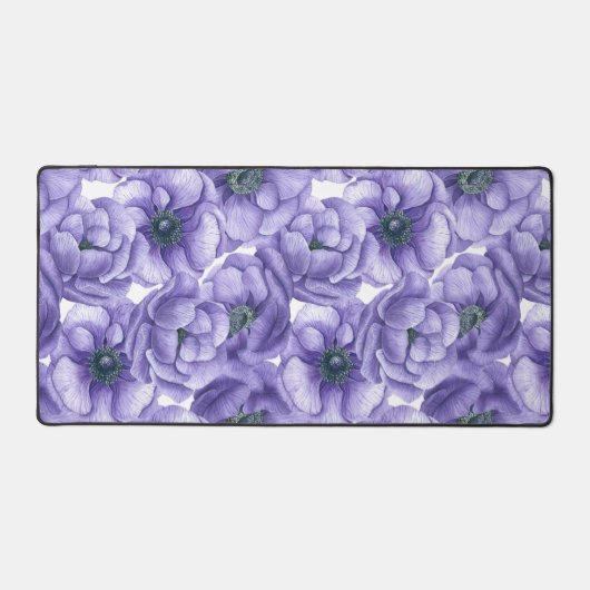Violet anemonbloem waterverf patroon bureaumat (Voorkant)
