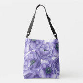 Violet anemonbloem waterverf patroon crossbody tas (Achterkant)