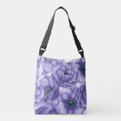 Violet anemonbloem waterverf patroon crossbody tas (Voorkant)