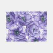 Violet anemonbloem waterverf patroon fleece deken (Voorkant (Horizontaal))