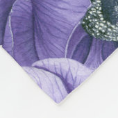 Violet anemonbloem waterverf patroon fleece deken (Hoek)