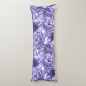 Violet anemonbloem waterverf patroon lichaamskussen (Achterkant (Verticaal))