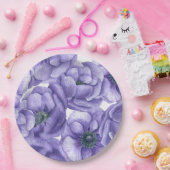 Violet anemonbloem waterverf patroon papieren bordje (Feest)