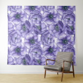 Violet anemonbloem waterverf patroon wandkleed (In Situ (horizontaal))