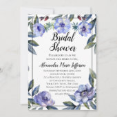 Violet Anemone Bloem Waterverf Vrijgezellenfeest Kaart (Voorkant)