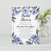 Violet Anemone Bloem Waterverf Vrijgezellenfeest Kaart (Staand voorkant)