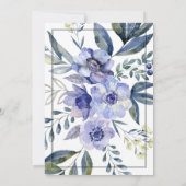 Violet Anemone Bloem Waterverf Vrijgezellenfeest Kaart (Achterkant)