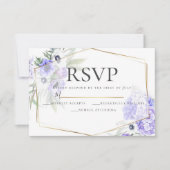 Violet Anemone Floral Wedding RSVP Kaart (Voorkant)