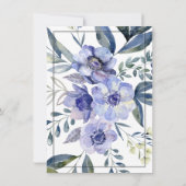 Violet Anemone Flower Waterverf Wedding Kaart (Achterkant)