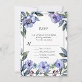 Violet Anemone Flower Waterverf Wedding Kaart (Voorkant)