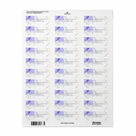 Violet Anemone Flowers Etiket (Full Sheet)