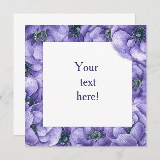 Violet anemone-kaart (Voorkant / Achterkant)