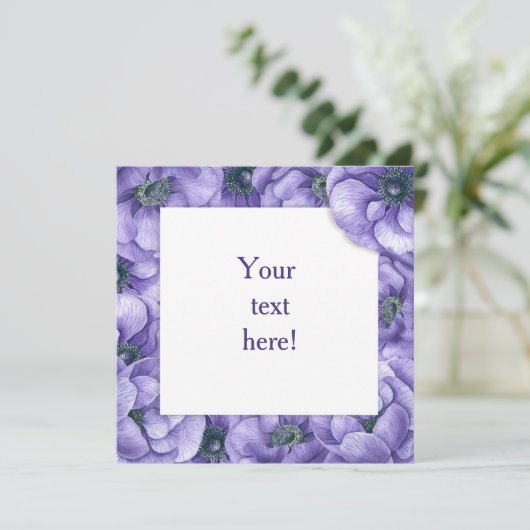 Violet anemone-kaart (Staand voorkant)