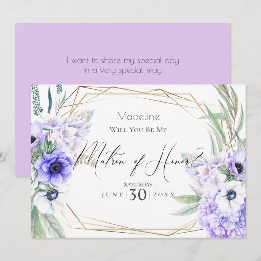 Violet Anemones zal je mijn matroos van eer zijn Kaart (Voorkant / Achterkant)