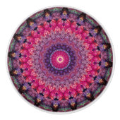 Violet Antiek Floral Bohemian Pattern Keramische Knop (Voorkant)