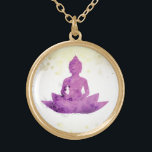 *~* Violet AP33 Boeddha Botanische Floral Lotus Goud Vergulden Ketting<br><div class="desc">(( Search id AP33 for gelijkaardige design )) Eenvoudige en Minimale Abstracte Boho Zen Waterverf zacht met GOLD gebieden. Er zijn opties in vorm en metaal het plukken kleuren in het Zilveren Bord en het Gouden Bord. * Energetisch verbeterde Boheemse Botanische Garland / Bouquet Floral / Flowers Pastel Modern Popular,...</div>