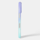 Violet Aqua Blue Pastel Ombre Chic Script Monogram Case-Mate iPhone Case (Achterkant / Rechts)