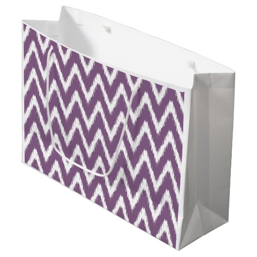 Violet Asian Moods Ikat Chevrons Large Cadeautasje (Voorkant Gekanteld)